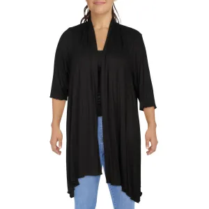 24seven Comfort Apparel Womens Plus Open Front Cardigan Kimono