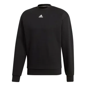 adidas M Mh 3s Crew Casual Sports Solid Color Round Neck Sweatshirt Black