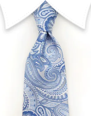 Baby Blue Paisley Silk Tie