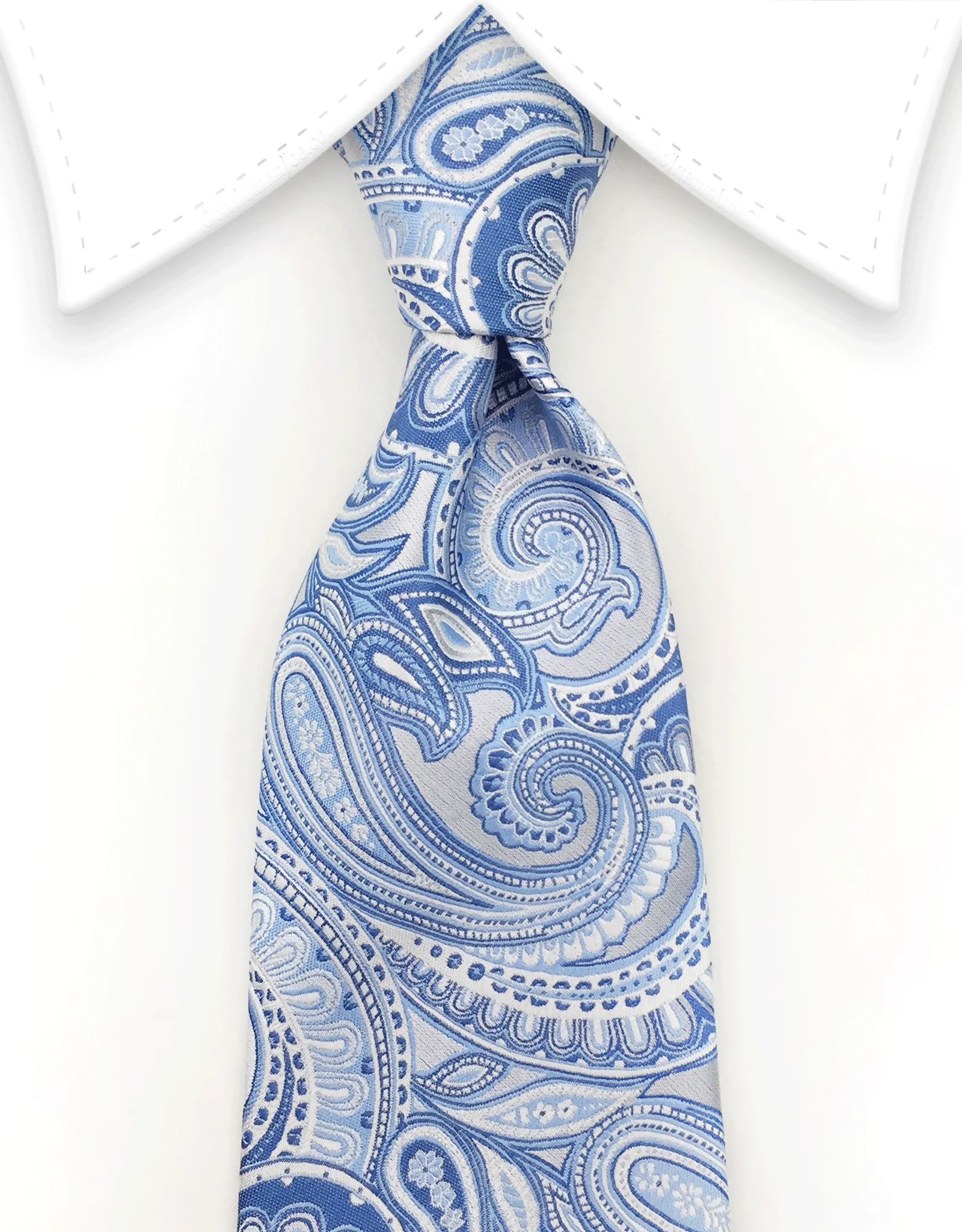 Baby Blue Paisley Silk Tie