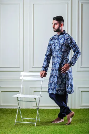 Blue Hues - Silk Kurta