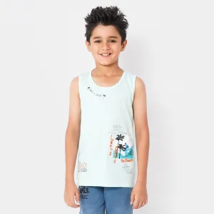 Boys Cotton Sando Bare Foot - Sky blue