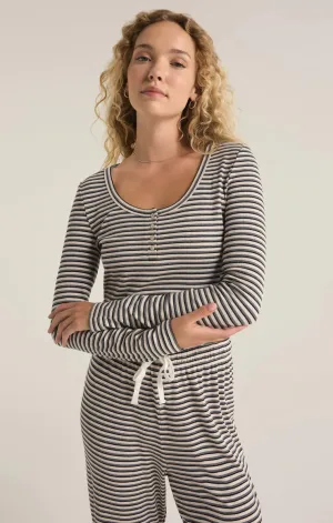 CONSTANCE STRIPE LONG SLEEVE TOP