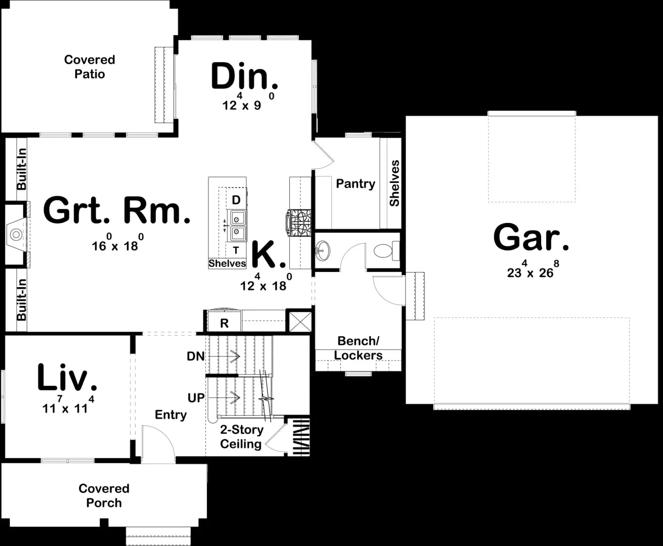 Elegant 2,218 sq ft  home plan with family-friendly well-crafted design