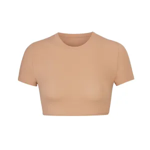 FITS EVERYBODY SUPER CROPPED T-SHIRT | OCHRE