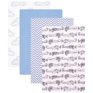 Hudson Baby Cotton Flannel Receiving Blankets, Airplane