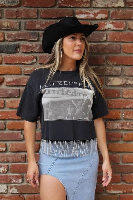 Led Zeppelin Rhinestone Fringe Tee