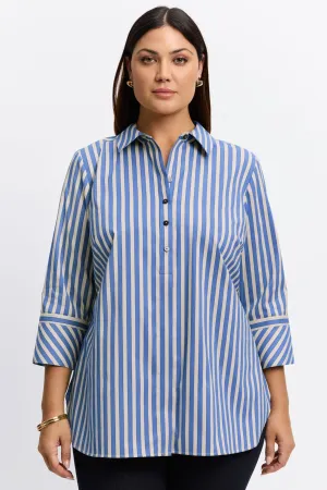 Madison Plus Essential Stretch Striped No Iron Tunic