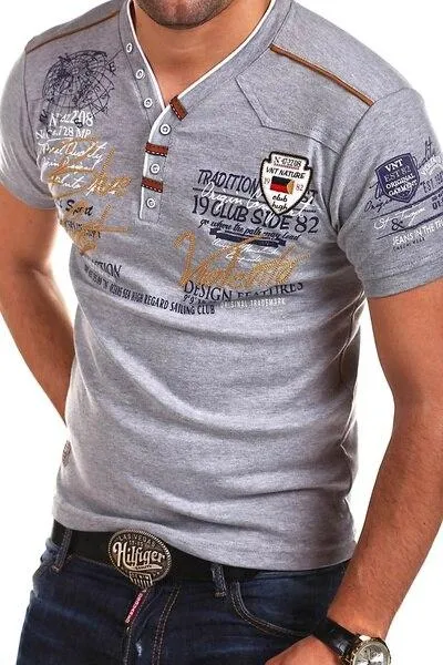 Men Cotton Print Design Short Sleeve T-shirt