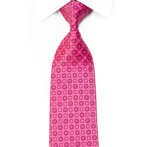 Mila Schon Men's Rhinestone Necktie Foulard On Pink With Sparkles