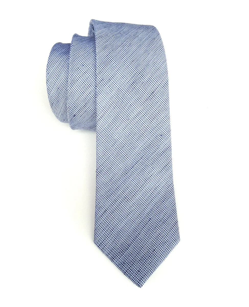 Nautical Blue Linen Necktie. Solid Color Tie, St. Clair