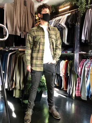 Olive Sand Relaxed Fit Flannel Long Sleeve