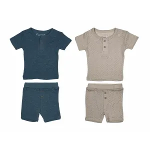 Pointelle Henley Tee   Short Set