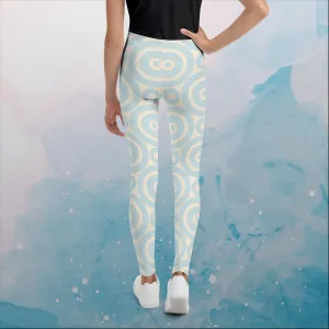 Robins Egg Blue Printed Target Circles Youth Leggings