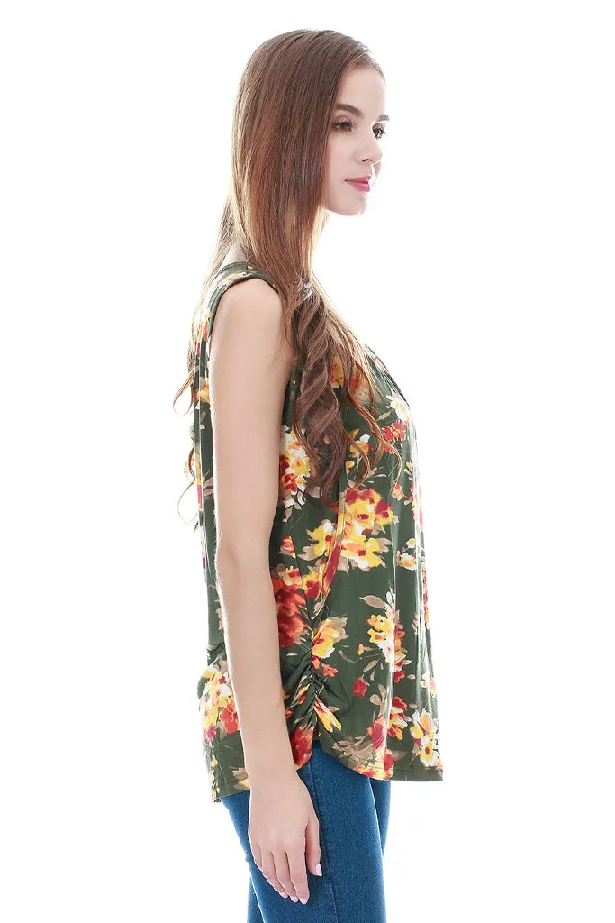 Smallshow Sleeveless Floral Maternity Nursing Tank Tops