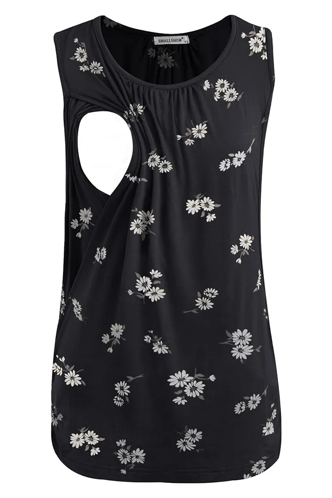 Smallshow Sleeveless Floral Maternity Nursing Tank Tops