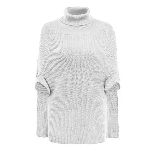 Solid Knitting Sweaters For Women Turtleneck Batwing Sleeves Loose Designer Sweater Female Fashion Clothing